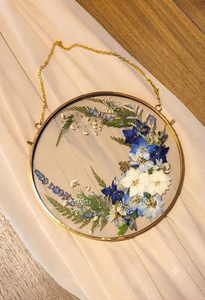 Wholesale Round <b>Gold</b> Metal Glass Hanging Photo <b>Frame</b> Vintage Botanical Specimen Display <b>Frame</b> for Home Decor Wall Hanging Art - Product Image 1