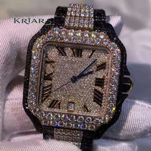 Reloj de Pulsera de Acero Inoxidable de Alta Calidad con Moissanita, Elegante y Resistente al Agua, con Diamantes Genuinos para Uso Diario - Product Image 1