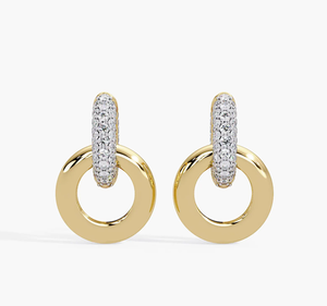 Pendientes de Mujer de Diseño de Lujo con Diamantes Cultivados en Laboratorio de Alta Calidad, Corte Brillante, Rellenos, Chapados en Oro de Alta Pureza, Certificados por IGI - Product Image 2
