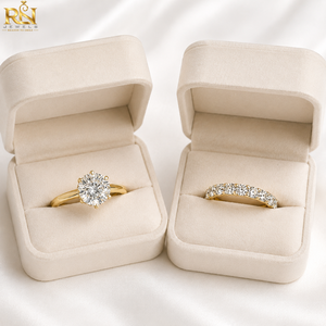Ensemble de bagues solitaires en diamant de laboratoire |   Bague de mariage en or massif 9K/14K/18K avec diamant DEF taille brillant 2.0 carats, clarté VVS2, excellente taille - Product Image 3