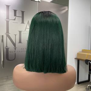 Bob peluca oscuro Ombre verde vietnamita precio humano fábrica extensiones de cabello Natural hueso recto - Product Image 2