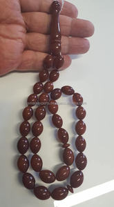 Resina de ámbar ovalada marrón Tasbih Misbah Sibha Tespih islámico 33 cuentas de oración Tasbeeh para Zikr Dhikr Namaz Rosario musulmán - Product Image 4