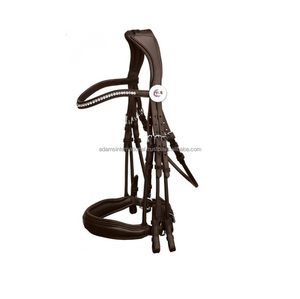 Brida de grackle mexicana de cristal de cuero marrón de buena calidad con riendas productos para caballos - Product Image 3