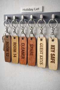 Premium Wooden Keychain Custom Logo Engraving <b>Key</b> <b>Holder</b> Wholesale - Product Image 2