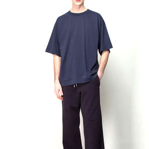 Camisetas formales personalizadas ODM para hombre con efecto desgastado por el sol y lavado ácido, de corte holgado y extragrande, 100% poliéster de alto gramaje. - Product Image 2