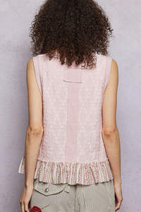 Camiseta sin mangas con textura y cuello en V con estampado floral POL - Product Image 4