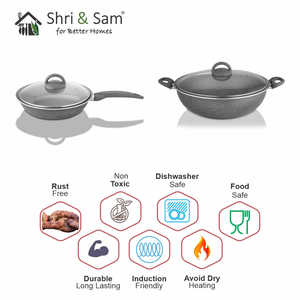 Juego de utensilios de cocina de aluminio antiadherente Primestone Collection de 2 uds para cocina familiar - Product Image 3