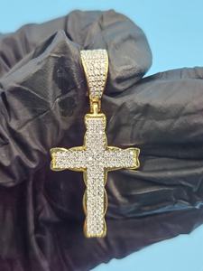 Colgante de cruz de moissanita, colgante HipHop, regalos Bapistam, colgante de plata 925, colgante de fe religiosa, colgante de moda para rapero, para hombre - Product Image 6