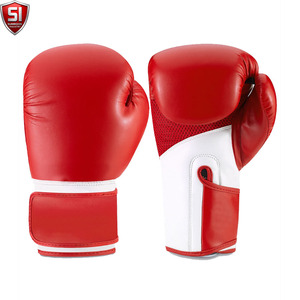 Gants de boxe SUMROOS SI en cuir noir et or avec sangle de poignet réglable, durables, protecteurs, confortables, équipement d'entraînement, design à lacets - Product Image 2