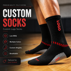 Calcetines Deportivos Personalizados con Logotipo, para Pickleball, Negros, Acolchados, Transpirables, Antideslizantes, con Estampado Digital, Tejidos, para Adultos - Product Image 2