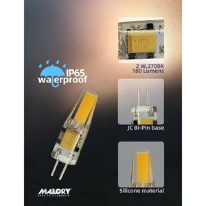 Set di 4 Lampadine LED G4 Aggiornate, 2W, Base Bi-Pin JC, Impermeabili per Esterni, Luce Paesaggistica 12V a Basso Voltaggio, Sostituzione per Lampadine Esistenti - Product Image 2