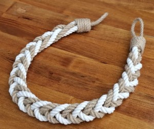 Braided Jute & Cotton Curtain <b>Tieback</b>: Boho Nautical Decor - Product Image 1