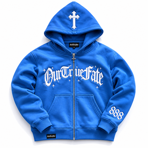 Sudadera con Capucha y Cremallera para Hombre, Personalizada con Bordado e Impresión Digital, 100% Algodón, 500 GSM, Estilo Urbano, OEM ODM - Product Image 5