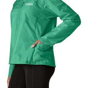Veste coupe-vent ultra-légère pour femme, demi-zip, pliable, en nylon, pour la course à pied, la randonnée, coupe-vent, extérieur, personnalisable, marque privée - Product Image 4