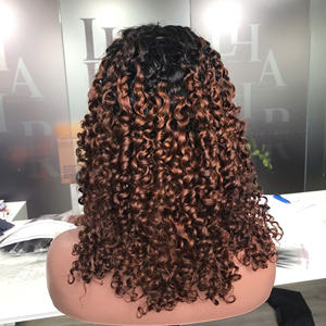 100% Vietnamese Pixel Curl <b>Ombre</b> <b>Wig</b> Copper Color High Quality 100% Human Hair - Product Image 4