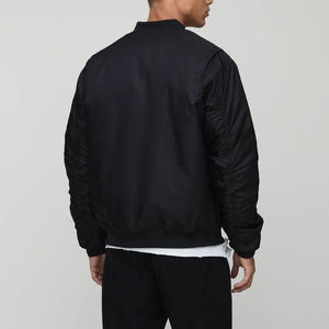 High Quality <b>Men's</b> Black <b>Bomber</b> <b>Jacket</b> With Flame Logo Print Zipper Closure Casual Autumn Wear Regular Fit Polyester Material - Product Image 5