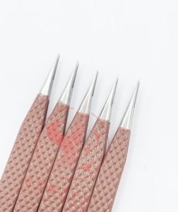 Juego de Pinzas para Extensión de Pestañas Neno Profesionales de Alta Calidad y Durabilidad en Plata, Acero Inoxidable Sólido con Agarre de Diamante Personalizable - Product Image 5