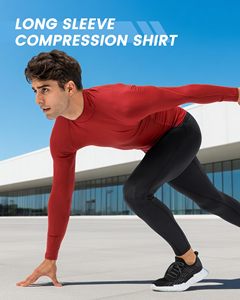 Men <b>Long</b> <b>Sleeve</b> MMA Rash Guard Compression Shirt Turtle Neck Athletic <b>Base</b> <b>Layer</b> Rash Guard For Gym Training Running Cycling Top - Product Image 5