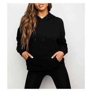 Ensemble de survêtement pour femme en molleton épais de coton avec sweat à capuche zippé et pantalon, personnalisable avec logo, pour le jogging - Product Image 5