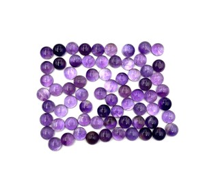 Natural Amethyst Round Cabochon Loose Gemstone Lot 4-<b>10</b> MM 100 CT Amethyst Gemstone For Jewelry Making - Product Image 5
