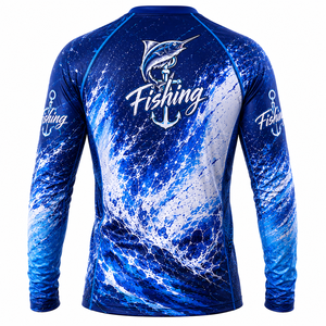 Camiseta de Pesca de Manga Larga para Hombre 2026, de Secado Rápido, Cuello Redondo, con Estampado Sublimado, Protección UV UPF 50, 100% Protección UV - Product Image 2