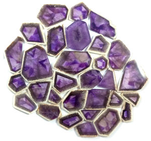 Lote de cabujón de rebanada de amatista natural, cristal curativo, cuarzo, piedras preciosas sueltas, venta al por mayor, cabujones de piedras preciosas - Product Image 1