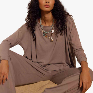 Ensemble décontracté surdimensionné pour femme en polyester/coton doux, toutes saisons, 2 pièces à manches longues - Product Image 4