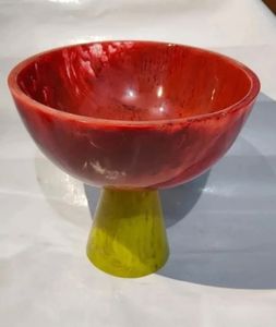 Vente en gros de bols à pieds en résine jaune durable, de forme ronde, de style artistique, pour dattes, au design moderne, pour le service alimentaire, vaisselle - Product Image 6