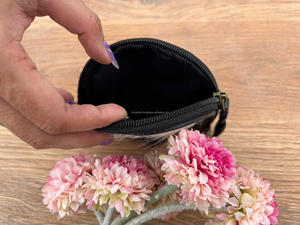 Nuevo monedero personalizado con cremallera y forma ovalada, monedero pequeño de alta calidad de cuero de vaca genuino, monedero para mujer - Product Image 6