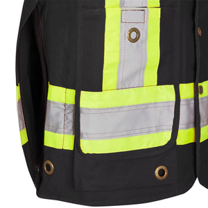 Mens Safety Clothing Security Vest Zipper Front High Visibility Hi Vis <b>Construction</b> <b>Work</b> Reflective Vest For Men - Product Image 5