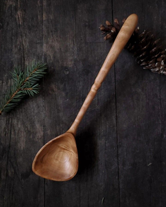 Handcrafted Eco-Friendly Wooden Soup Ladle Long Handle Serving Spoon Natural Wood Kitchen <b>Cooking</b> Utensil Party Tableware Tool - Product Image 1