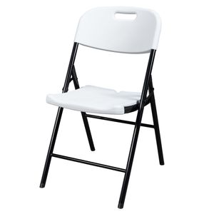Set di 4 Sedie Pieghevoli da Giardino in Plastica Bianca Ecologica 47*54*84cm Impilabili e Impermeabili per Arredamento Esterno - Product Image 6