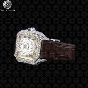 Charm_Jewells Montre carrée de luxe en acier inoxydable, 38 mm, analogique, à quartz, pour femme, bracelet en cuir, boucle - Product Image 4