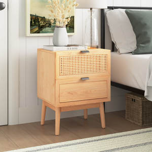 Neruda 2 Drawer Rattan <b>Nightstand</b> Stylish and Practical Bedroom Furniture - Product Image 1