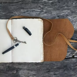 Handmade Exclusive Creative Antique Vintage Leather Journal <b>Notebook</b> Key-<b>Lock</b> Deckle Edge Embossed Sketching Writing Promotional - Product Image 4