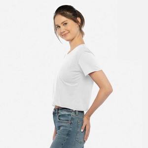 เสื้อครอปท็อปผู้หญิง Next Level รุ่น Baby Tee ผ้าคอตตอน แขนสั้น สีพื้น เสื้อยืดลำลอง สไตล์สตรีทแวร์ เสื้อท็อปส์สำหรับผู้หญิง - Product Image 5