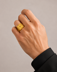 Anillo Geométrico Triangular de Latón Chapado en Oro para Hombre, Joyería de Moda, Regalo Hecho a Mano, Venta al Por Mayor - Product Image 6