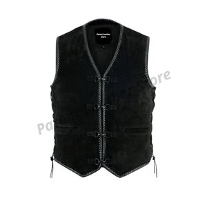 Chaleco de Cuero Genuino para Hombre, Estilo Moderno, Resistente al Viento y Transpirable, Servicio Personalizado OEM, Venta al Por Mayor - Product Image 3