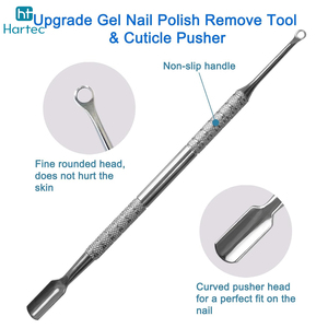 Premium Stainless Steel Manicure Tools 2-Piece Set, Gel Nail Polish Remove Tool & Cuticle Pusher, Cuticle <b>Trimmer</b> & Nail Lifter - Product Image 4