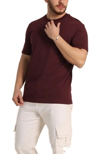 T-shirt à manches courtes pour homme, col rond, couleur unie, coupe classique, en jersey de coton, décontracté - Product Image 3