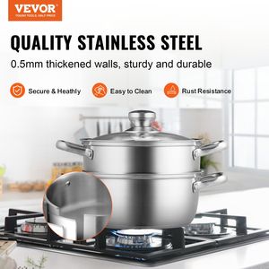 Olla Vaporera de Acero Inoxidable de 8.66in/22cm, Olla de Gran Capacidad de 3QT para Cocinar Verduras para Uso Diario - Product Image 2