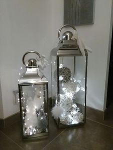 Polished Stainless Steel <b>Lanterns</b> <b>Set</b> Of 3 (Sloped Top) - Product Image 5