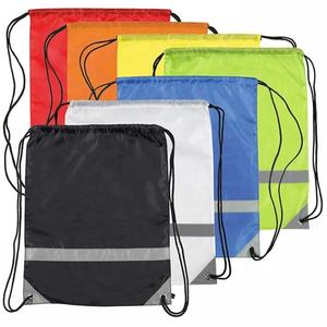 Custom Logo Polyester <b>Drawstring</b> <b>Backpack</b> Lightweight Reusable Cinch Bag for Promotional Branding Events - Product Image 3
