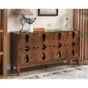 Hand-Carved Mango Wood <b>Sideboard</b> <b>Walnut</b> Finish - Wholesale Artisan Furniture - Product Image 1