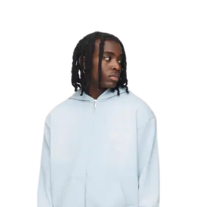 Sudadera con capucha para hombre, personalizada, de corte holgado, con cremallera, gráfico tonal en la espalda, frente liso, capucha sin cordón, estilo streetwear relajado, Lanisters - Product Image 3