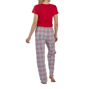 Oxford rouge tombeau Plaid flanelle pyjama pour femmes haute qualité taille élastique pantalon ample chaud vêtements de nuit grande taille doux été - Product Image 4