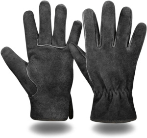 High Quality Cowhide Split Leather Anti-Slip Elastic Cuff Safety Driving <b>Gloves</b> Soft Comfortable Hand Protection for Drivers - Product Image 2