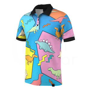 Camiseta de punto informal con estampado de golf para hombre de manga corta de verano con logotipo personalizado, Camiseta deportiva Dry Fit para hombre y mujer, patrón sólido - Product Image 1