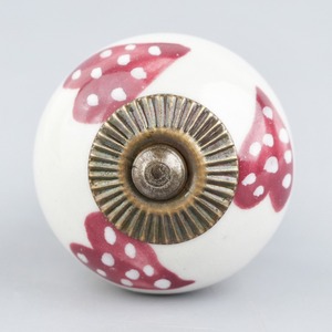 Handmade Top Quality <b>Ceramic</b> Red Flower <b>Drawer</b> <b>Knobs</b> Dresser Cabinet Pulls Kitchen Cupboard Door Handles Traditional Furniture - Product Image 3