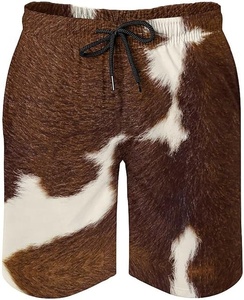 Good Quality New Design Men Cow Hair Shorts Custom Your Own Logo Cowhide Customized Shorts - Product Image 5